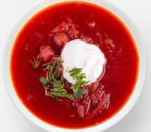 Борщ на мясном бульоне