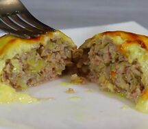 Колдуны жареные по-читински с мясом и капустой