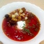 Борщ рецепт классический с мясом, сметаной и гренками