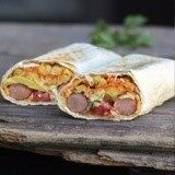 Большая шаурма с сосисками и сыром
