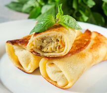 Блинчики с курицей и грибами