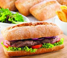 Чиабатта острая с мясной котлетой