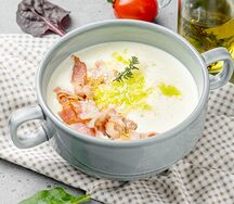 Сырный суп с беконом