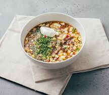 Окрошка мясная с квасом