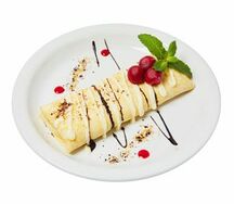 Блины: вишня и яблоко и шоколад