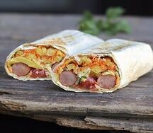 Mega шаурма с сосисками и сыром