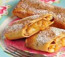 Блины: банан и персик и корица и карамель