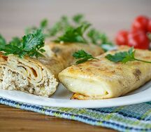 Mega блины с курицей, сыром