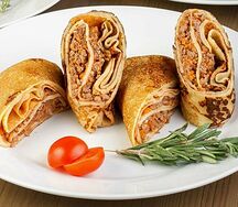 Mega блины фарш говядина, сыр, яйца
