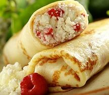Блины: малина и творог и карамель и шоколад
