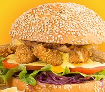 Чизбургер с куриными палочками