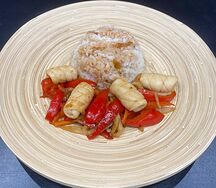 Кальмары с овощами