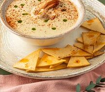 Крем суп со сладкой кукурузой и тигровыми креветками