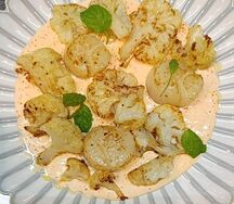 Гребешки с цветной капустой в сливочном соусе 