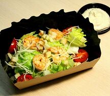 Салат Цезарь с креветками