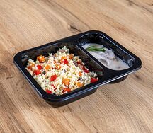 Бефстроганов и кускус с овощами