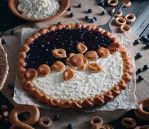 Пирог Творог и черника