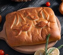 Пирог с треской и творожно-сливочным сыром