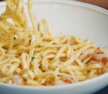 Феттуччине с креветками