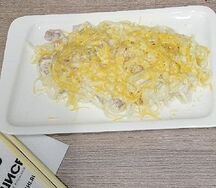 Лапша Удон в сливочном соусе с беконом