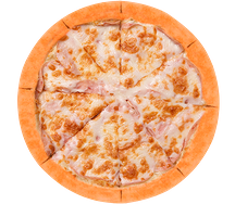 Пицца Ветчина и сыр (с чесночным соусом)