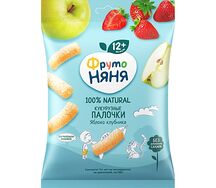 Кукурузные палочки ФрутоНяня Яблоко и клубника