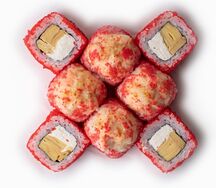 Запеченный с форелью и креветкой