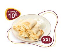Большая порция блинчиков с мясом