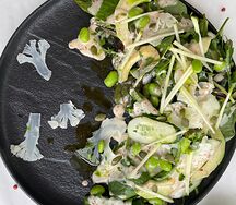 Лёгкий салат с ореховым соусом