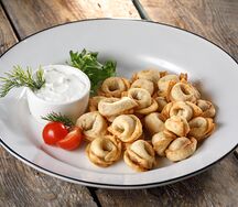 Чучвара жареные с картофелем