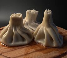 Вареные хинкали с картошкой 