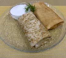 Блины с грибами и сыром