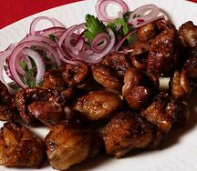 Шашлык из бараньих внутренностей