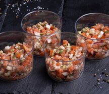 Мини-салат Севиче из лосося