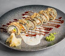 Темпура ролл с угрем и крабом