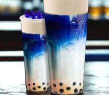 Blue milk tea