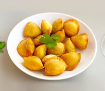 Жареные пельмени с курицей 