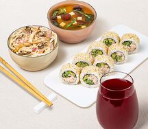 Бизнес-ланч Сытный с морсом черная смородина собственного приготовления