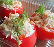 Фаршированные помидорчики с сыром