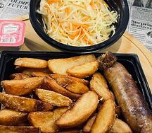 Бизнес ланч №1 Купаты, картошка, салат, соус