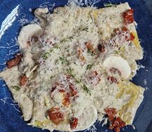 Равиоли с грибами и трюфельным кремом