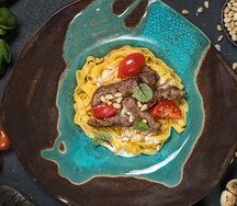 Паста с телятиной и грибами