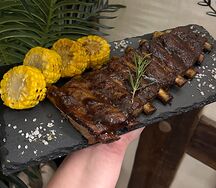 Ребра в соусе bbq с кукурузой