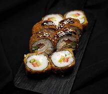 Жареный с копченой курицей