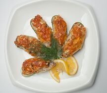 Запеченные мидии без риса