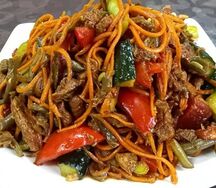 Тёплый салат из курицы