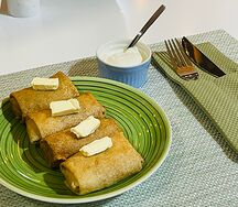 Блинчики с мясом и с грибами