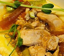 Рагу с курицей и соусом терияки