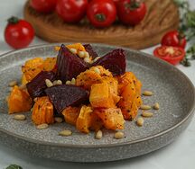 Печеная тыква со свёклой