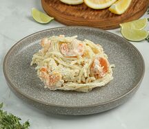 Паста с тигровыми креветками